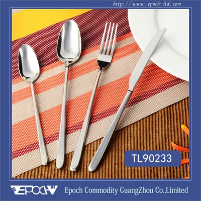 Long handle stainless steel cutlery set